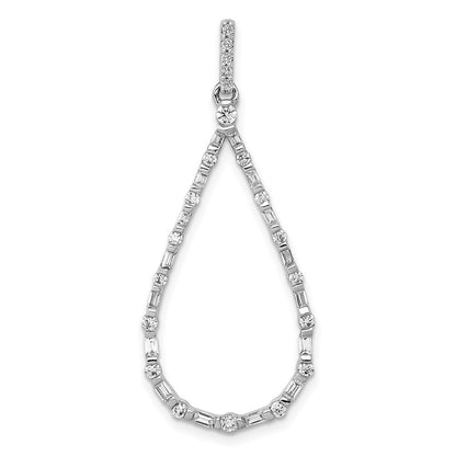 14k White Gold 1/2ct. Real Diamond Teardrop Pendant
