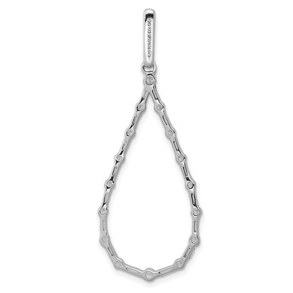 Solid 14k White Gold 3/4ct. Simulated CZ Teardrop Pendant