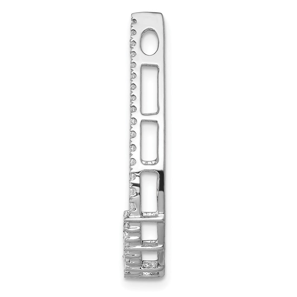 14k White Gold 1/2ct. Real Diamond Teardrop Chain Slide