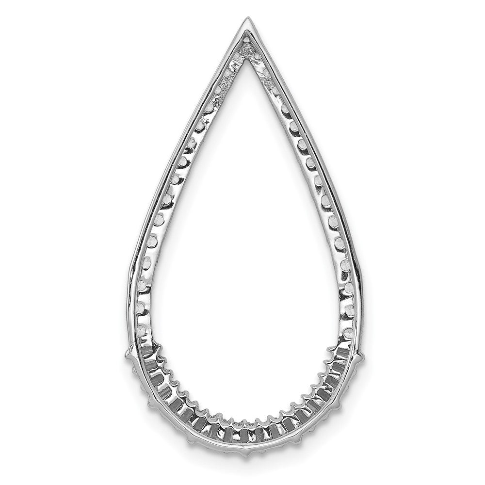14k White Gold 1/2ct. Real Diamond Teardrop Chain Slide