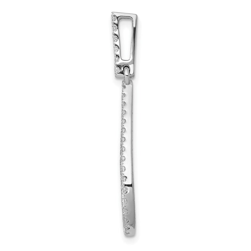 14k White Gold 1/2ct. Real Diamond Teardrop Pendant