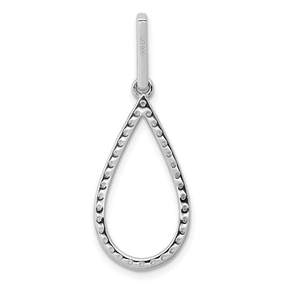 14k White Gold 1/2ct. Real Diamond Teardrop Pendant