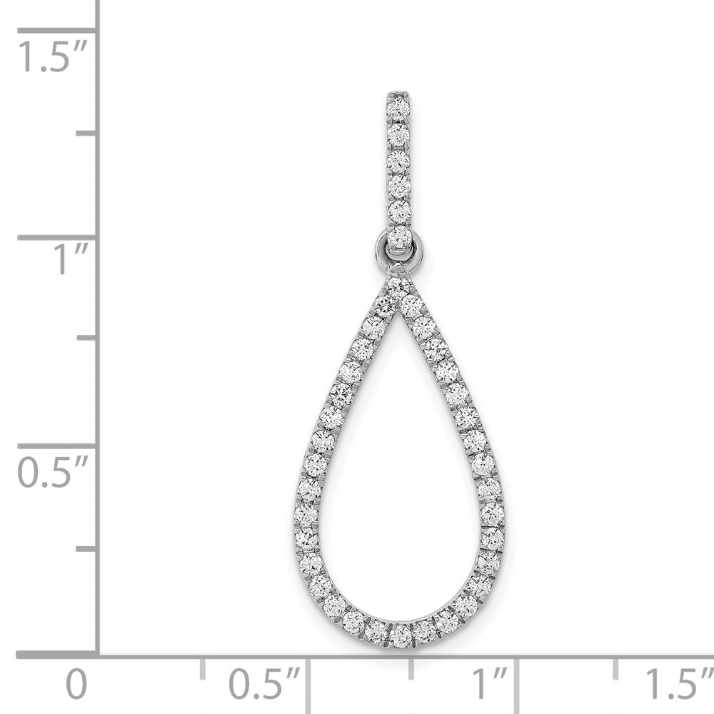 14k White Gold 1/2ct. Real Diamond Teardrop Pendant