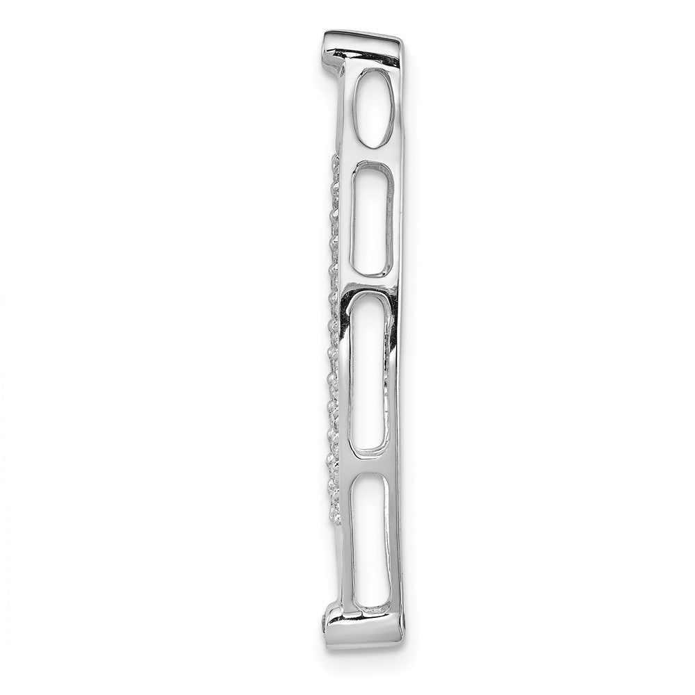 14k White Gold 1/4ct. Real Diamond Chain Slide