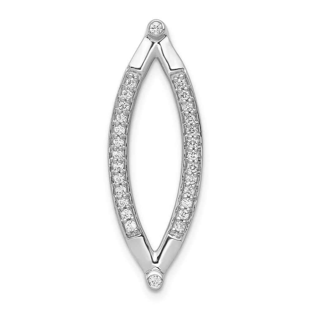14k White Gold 1/4ct. Real Diamond Chain Slide