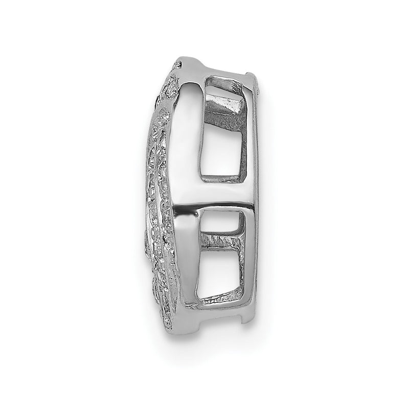 14k White Gold 1/4ct. Real Diamond Love Knot Chain Slide