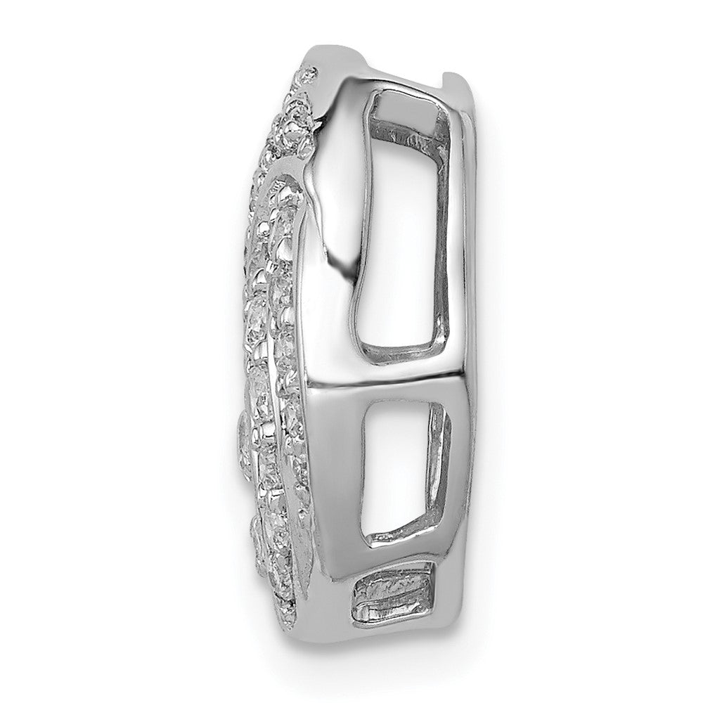 14k White Gold 1/2ct. Real Diamond Love Knot Chain Slide