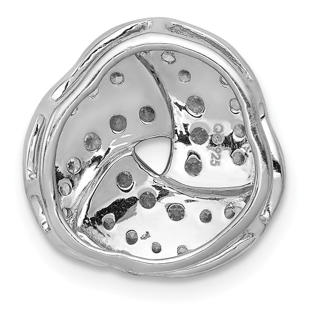 14k White Gold 1/2ct. Real Diamond Love Knot Chain Slide