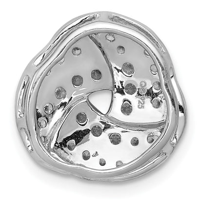 14k White Gold 1/2ct. Real Diamond Love Knot Chain Slide