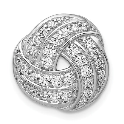 14k White Gold 1/2ct. Real Diamond Love Knot Chain Slide
