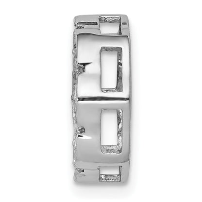 14k White Gold 3/8ct. Real Diamond Fancy Circle Chain Slide