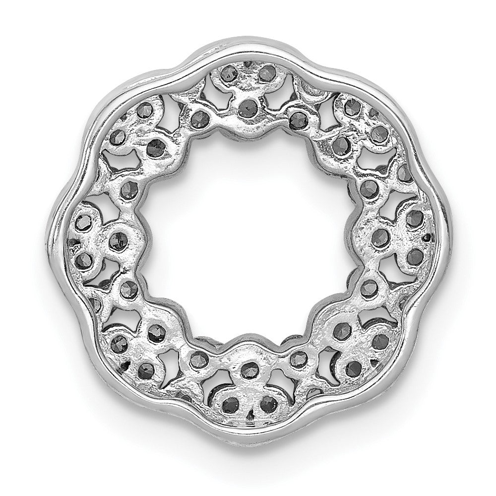 14k White Gold 3/8ct. Real Diamond Fancy Circle Chain Slide