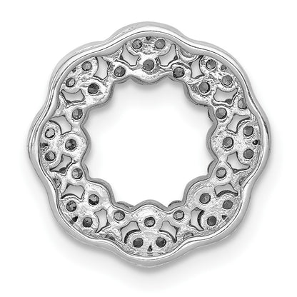 14k White Gold 3/8ct. Real Diamond Fancy Circle Chain Slide