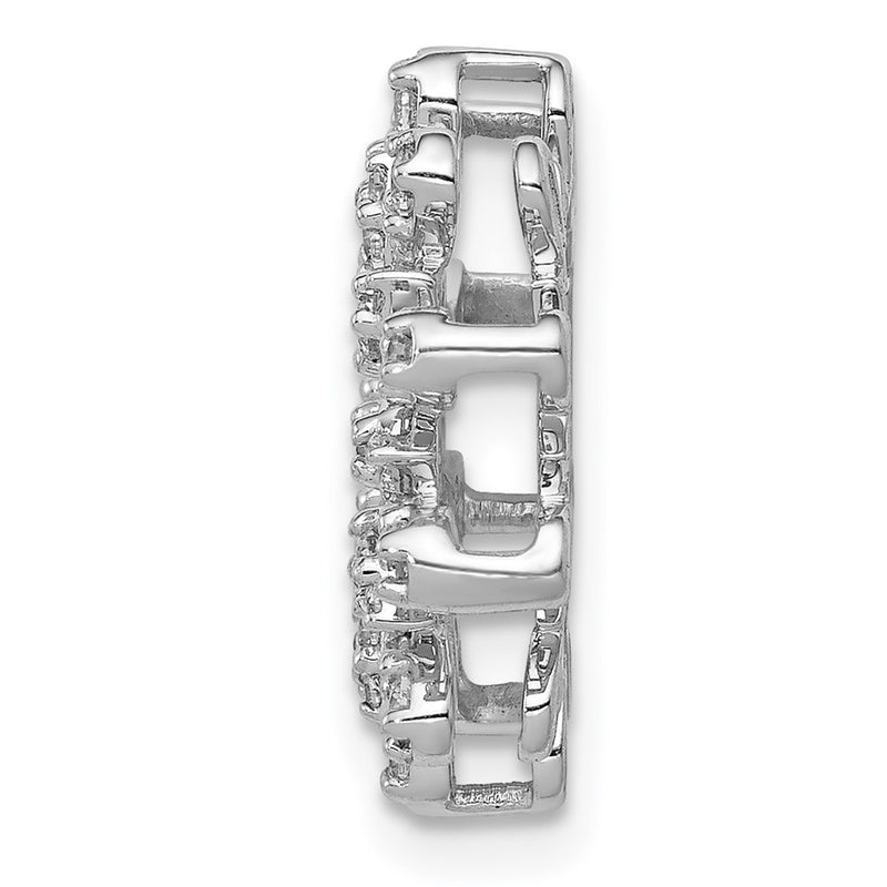 14k White Gold 1/3ct. Real Diamond Fancy Circle Chain Slide