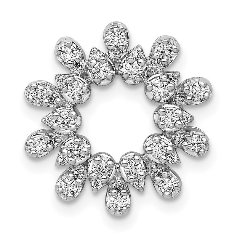 14k White Gold 1/3ct. Real Diamond Fancy Circle Chain Slide