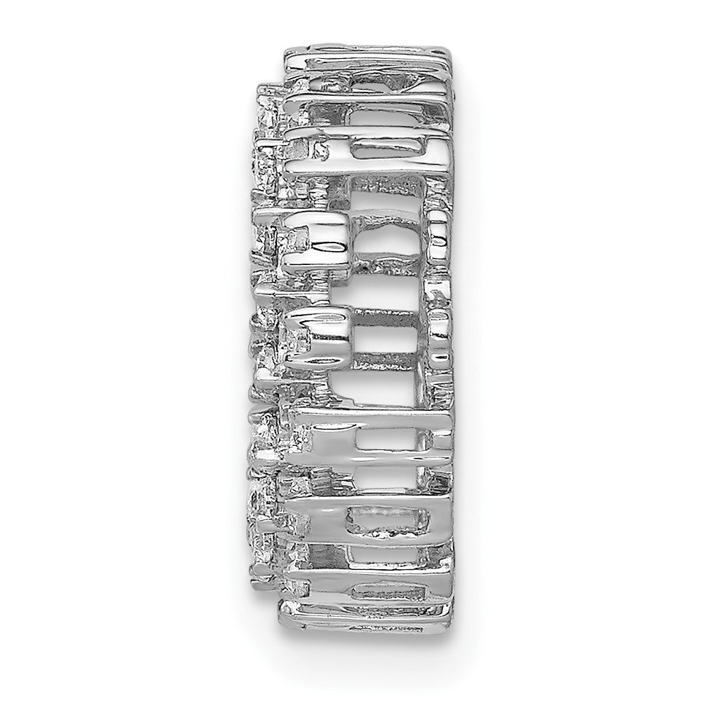 14k White Gold 1/2ct. Real Diamond Fancy Circle Chain Slide