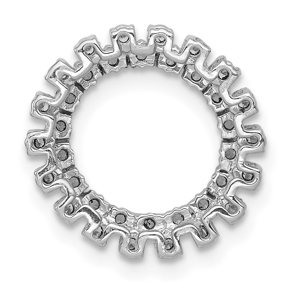 14k White Gold 1/2ct. Real Diamond Fancy Circle Chain Slide