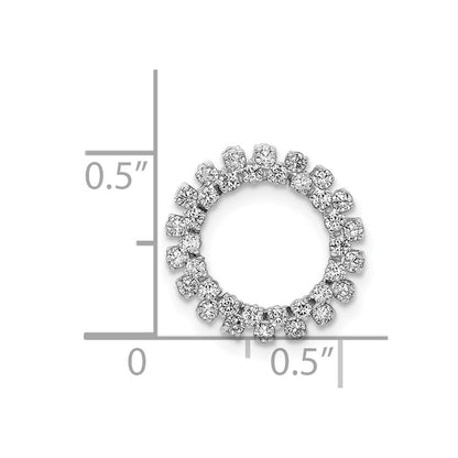14k White Gold 1/2ct. Real Diamond Fancy Circle Chain Slide