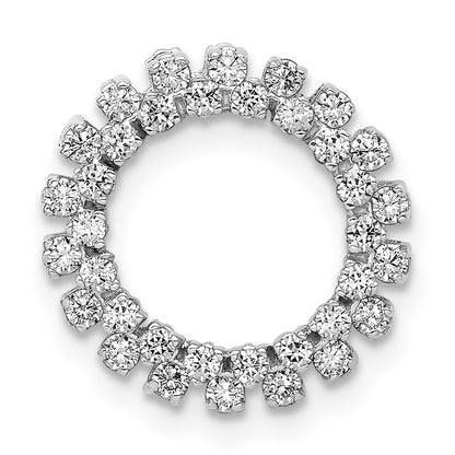 14k White Gold 1/2ct. Real Diamond Fancy Circle Chain Slide