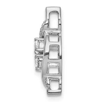 14k White Gold 1/4ct. Real Diamond Fancy Twist Chain Slide