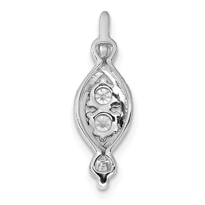 14k White Gold 1/4ct. Real Diamond Fancy Twist Chain Slide