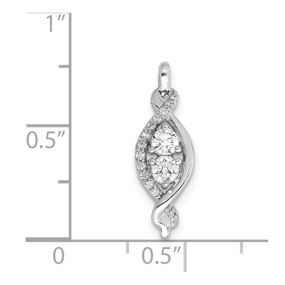 14k White Gold 1/4ct. Real Diamond Fancy Twist Chain Slide