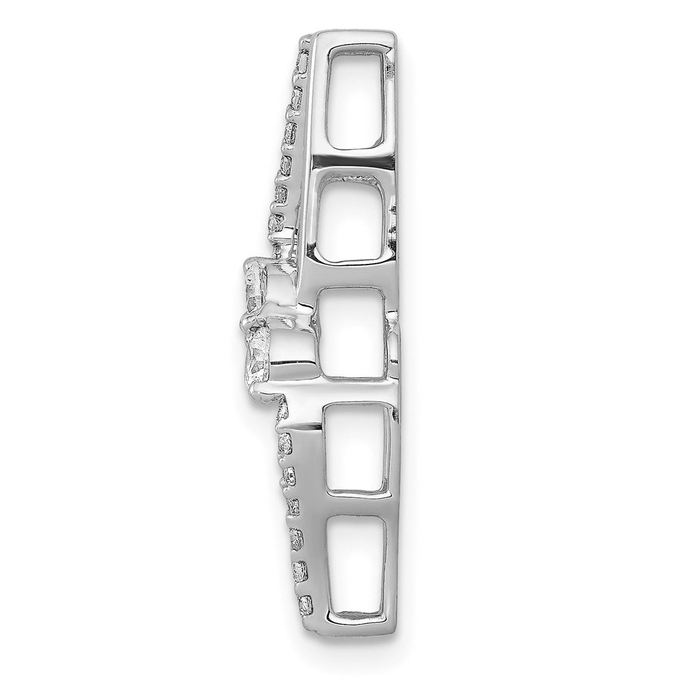 14k White Gold 1/4ct. Real Diamond Fancy Twist Chain Slide