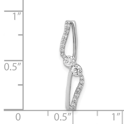 14k White Gold 1/4ct. Real Diamond Fancy Twist Chain Slide