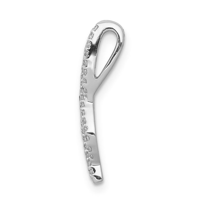 14k White Gold Real Diamond & .30 Ruby Fancy Chain Slide