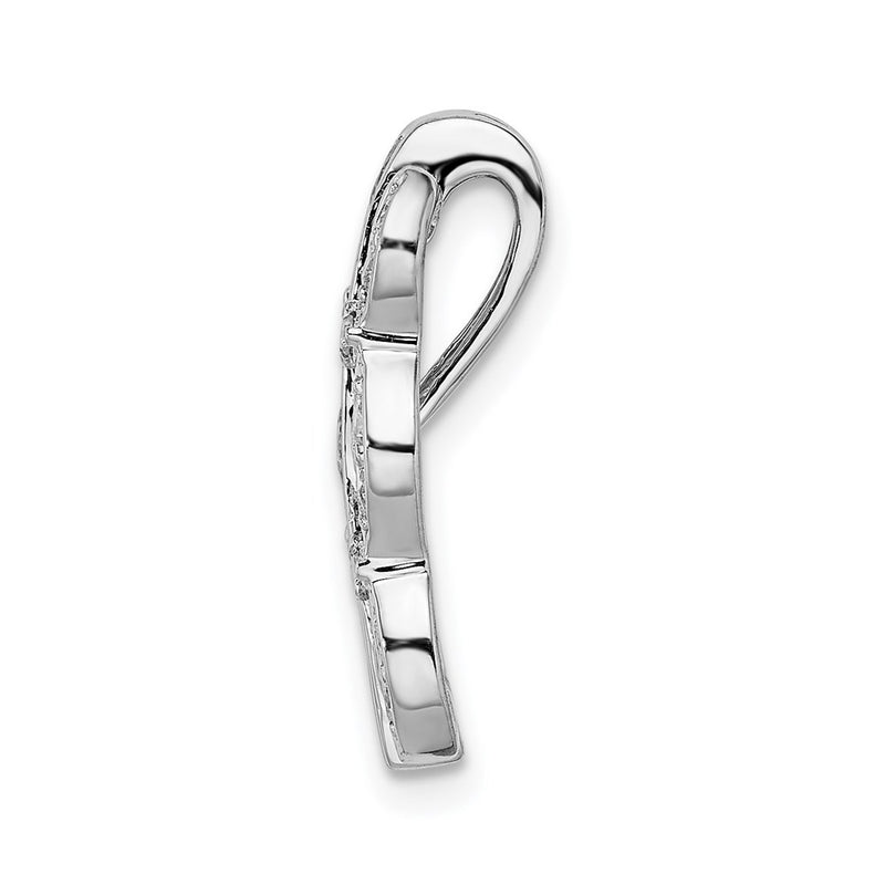 14k White Gold Real Diamond & Emerald Fancy Chain Slide