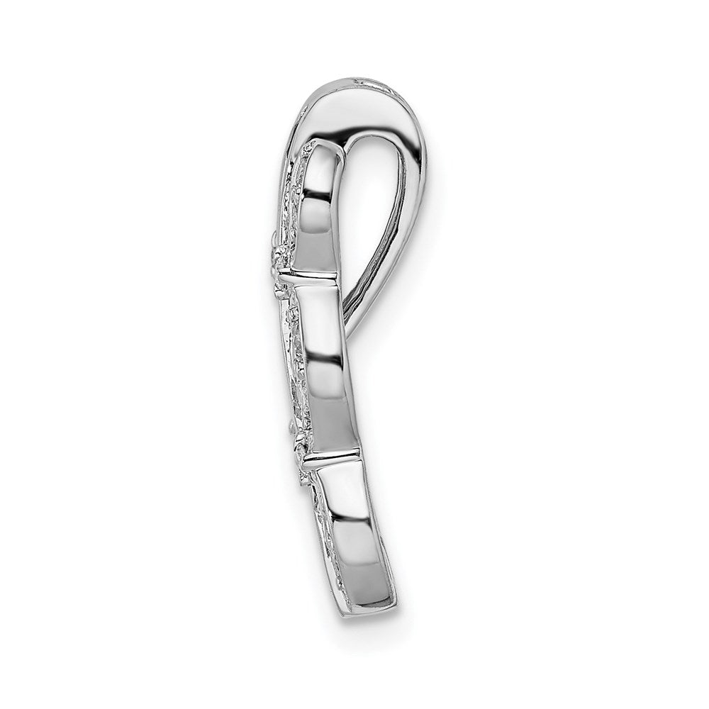 14k White Gold Real Diamond & .54 Ruby Fancy Chain Slide
