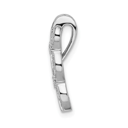 14k White Gold Real Diamond & .54 Ruby Fancy Chain Slide