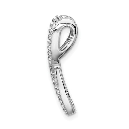 14k White Gold 1/3 ct. Real Diamond and Sapphire Fancy Twist Chain Slide