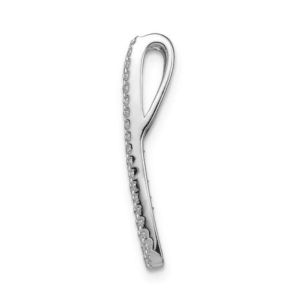 14k White Gold Real Diamond and .36 Ruby Fancy Chain Slide