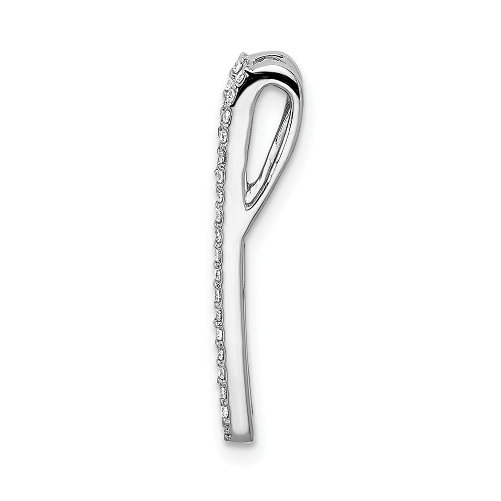 14k White Gold 1/5ct. Real Diamond and Sapphire Fancy Chain Slide