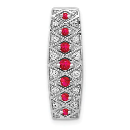 14k white goldlab grown real diamond si1 si2 g h i cr ruby fancy chain slide pm3850 ru 020 wlg