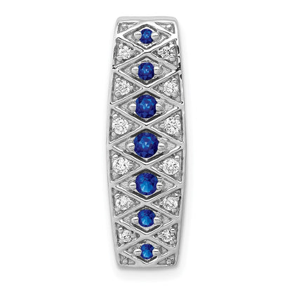 14k white goldlab grown real diamond si1 si2 g h i cr sapphire fancy chain slide pm3850 sa 020 wlg