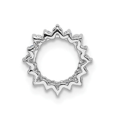 14k White Gold 1/8ct. Real Diamond/Blue Topaz Fancy Circle Chain Slide