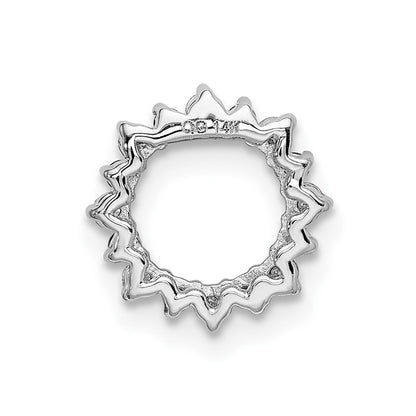 14k White Gold Real Diamond and .08 Citrine Fancy Circle Chain Slide