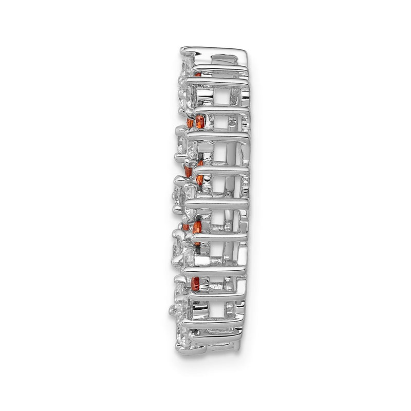 14k White Gold Real Diamond & .42 Citrine Fancy Circle Chain Slide