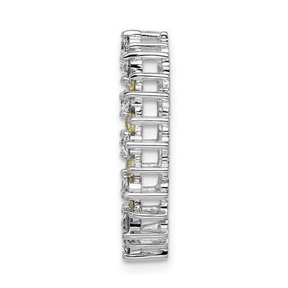 14k White Gold Real Diamond & .42 Peridot Fancy Circle Chain Slide