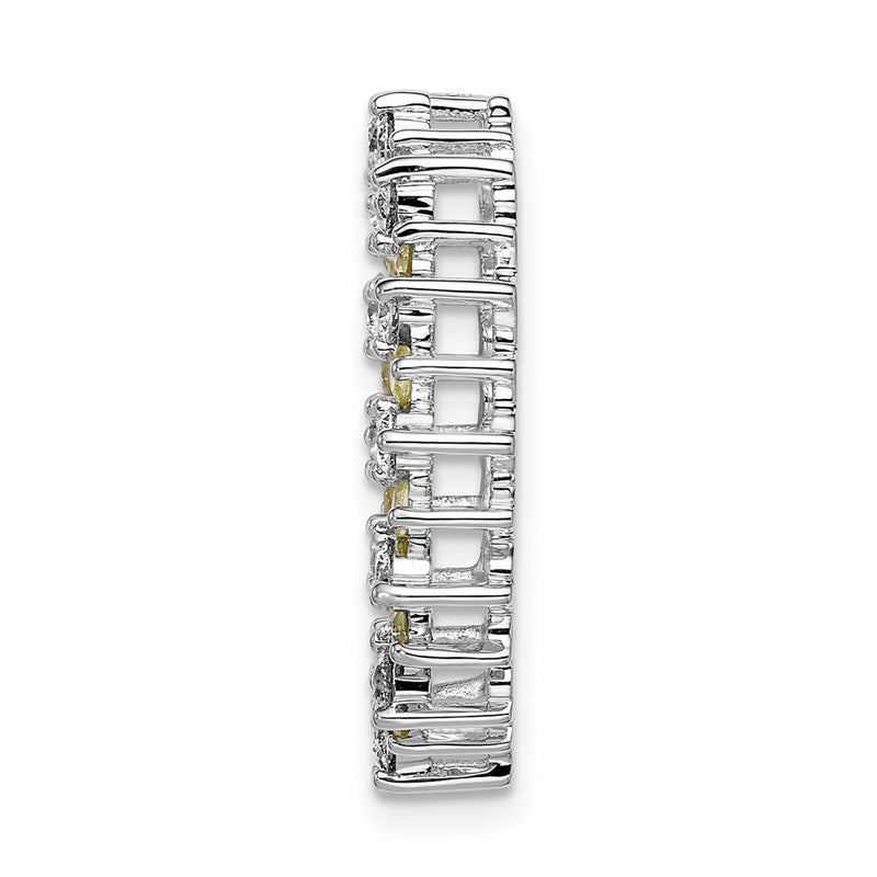 14k White Gold Real Diamond & .42 Peridot Fancy Circle Chain Slide