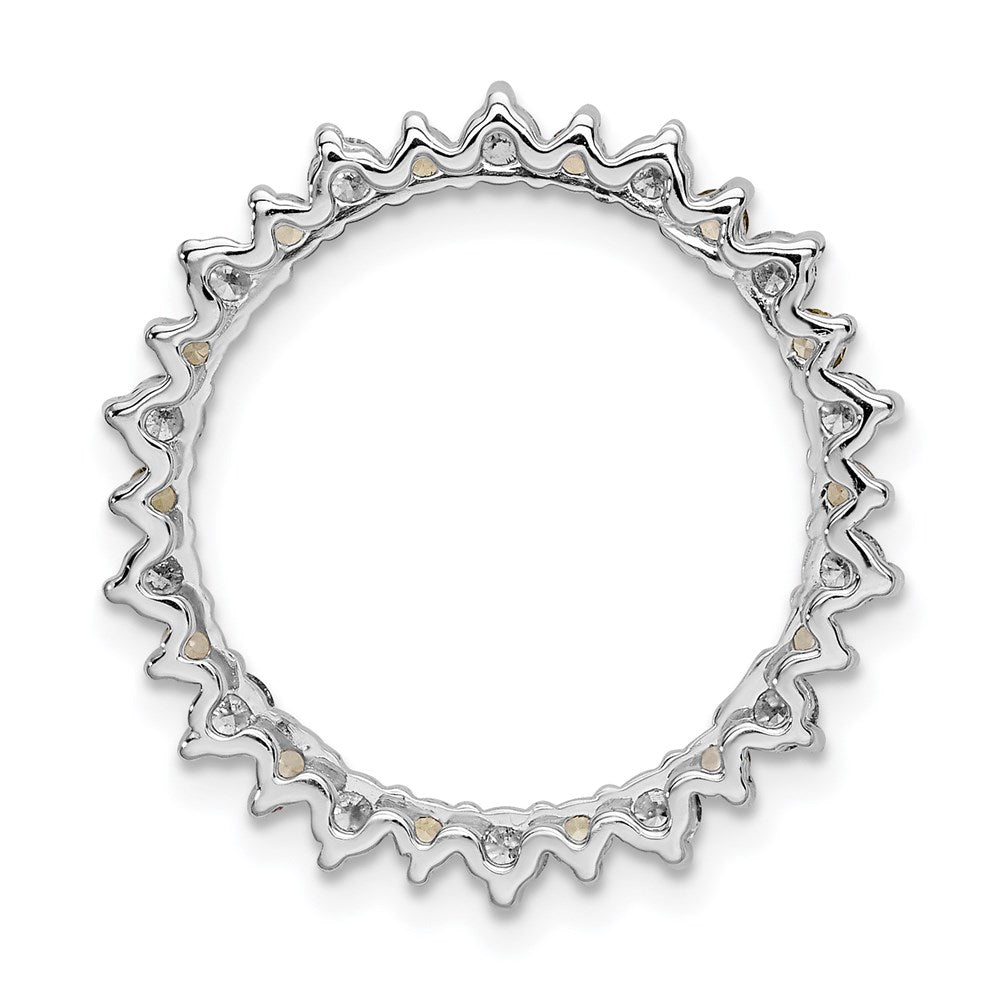 14k White Gold Real Diamond & .42 Peridot Fancy Circle Chain Slide