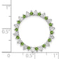 14k white gold real diamond 42 peridot fancy circle chain slide pm3855 pe 062 wa