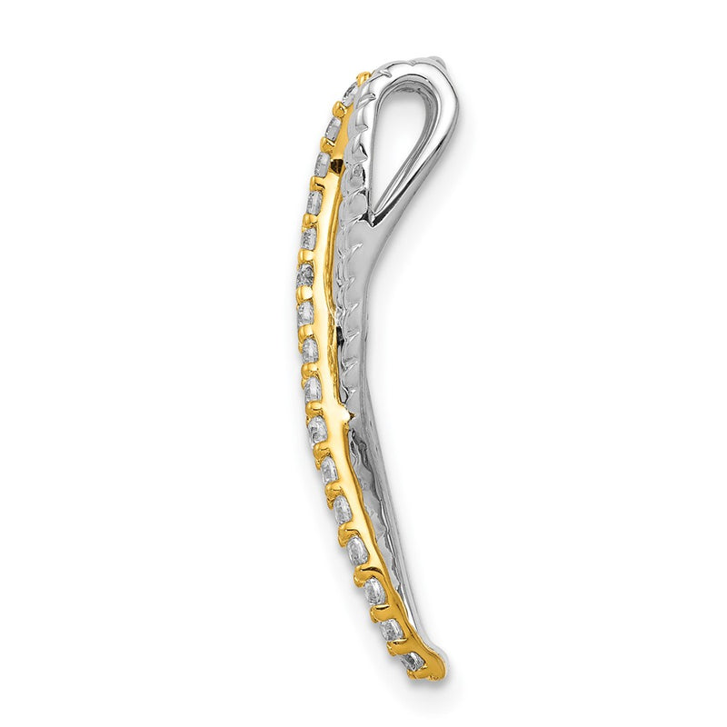 14k Two-Tone Gold 1/5ct. Real Diamond Fancy Twisted and Braided Chain Slide