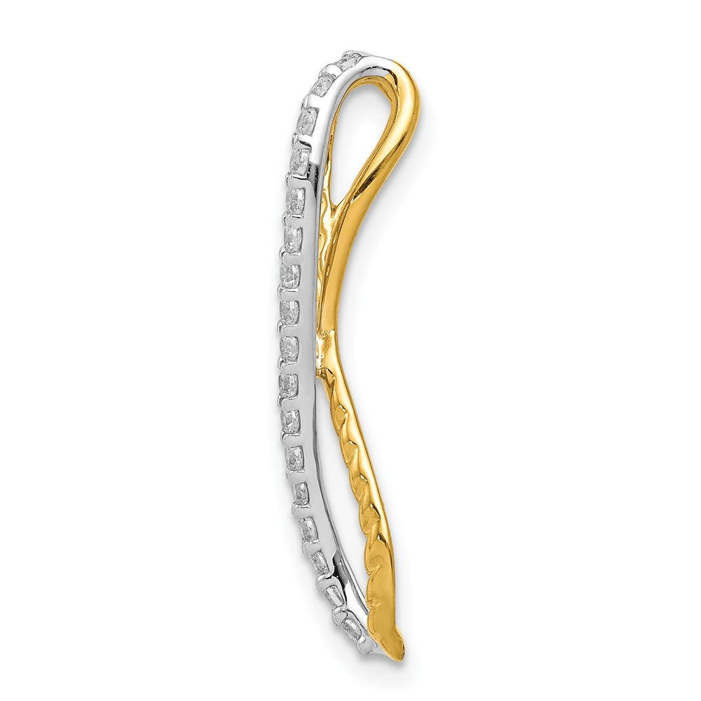 14k Two-Tone Gold 1/5ct. Real Diamond Fancy Braided Infinity Chain Slide