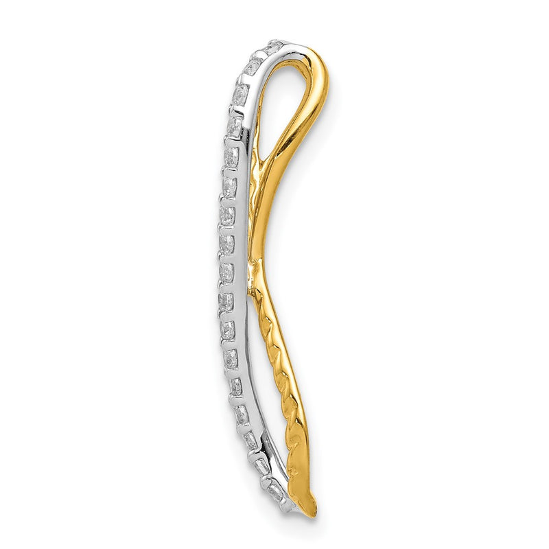 14k Two-Tone Gold 1/5ct. Real Diamond Fancy Braided Infinity Chain Slide