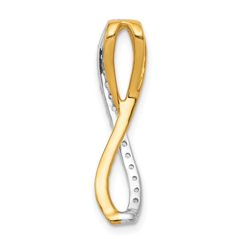 14k Two-Tone Gold 1/5ct. Real Diamond Fancy Braided Infinity Chain Slide