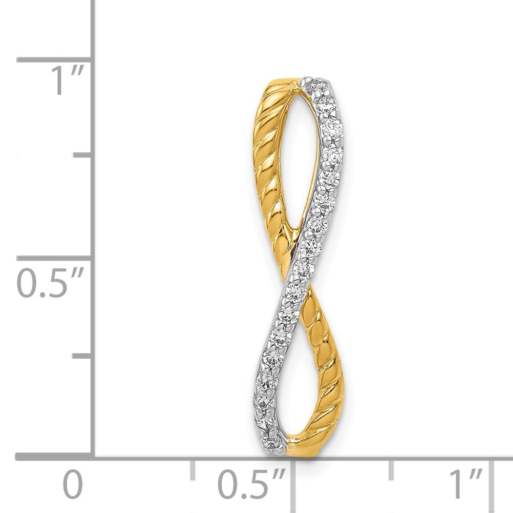 14k Two-Tone Gold 1/5ct. Real Diamond Fancy Braided Infinity Chain Slide