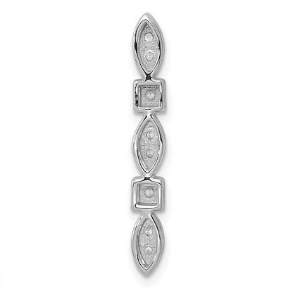 14k White Gold 1/4ct. Real Diamond Fancy Chain Slide